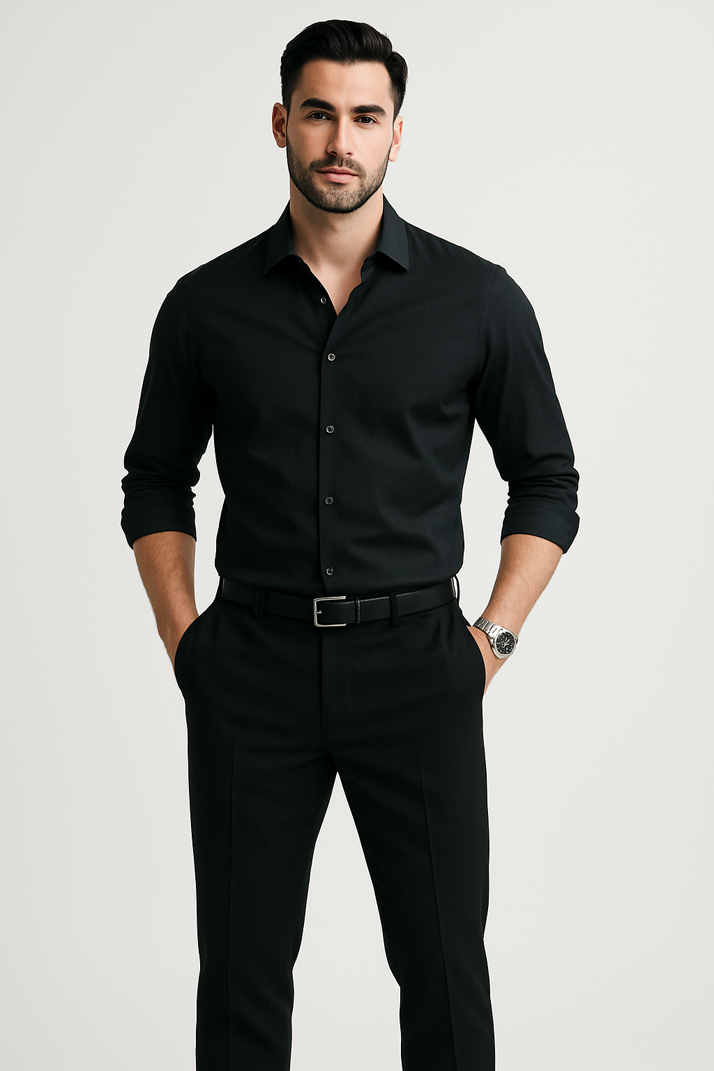 Chemise de businnes unie pour hommes