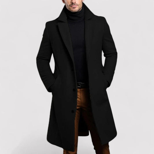 Laurent | Manteau d'hiver long en laine mérinos pour homme