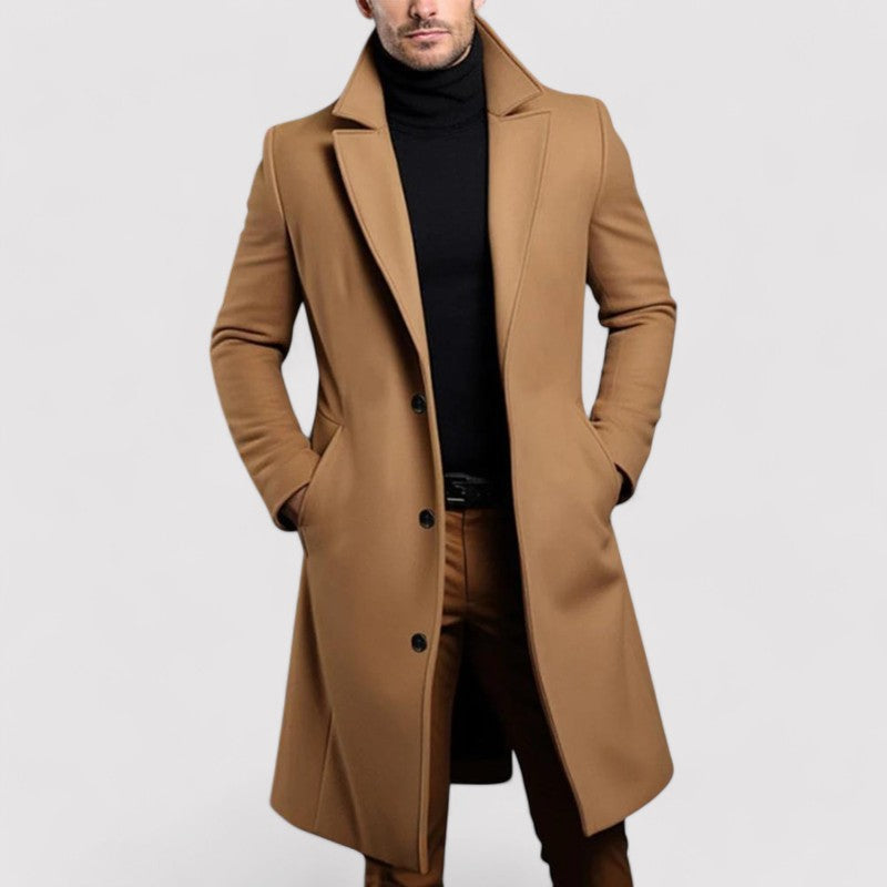 Laurent | Manteau d'hiver long en laine mérinos pour homme