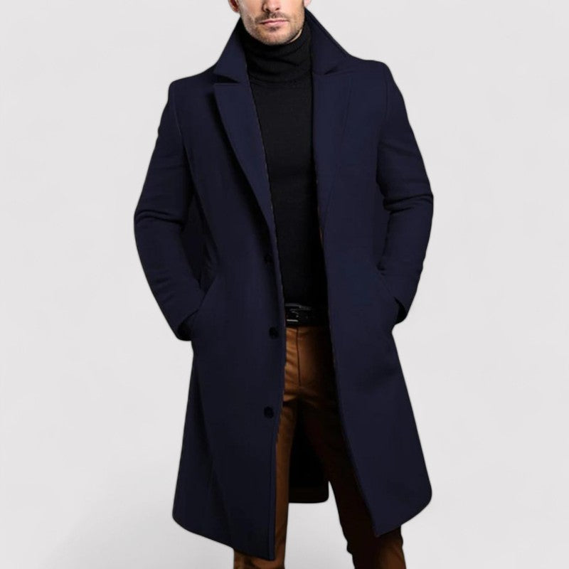 Laurent | Manteau d'hiver long en laine mérinos pour homme