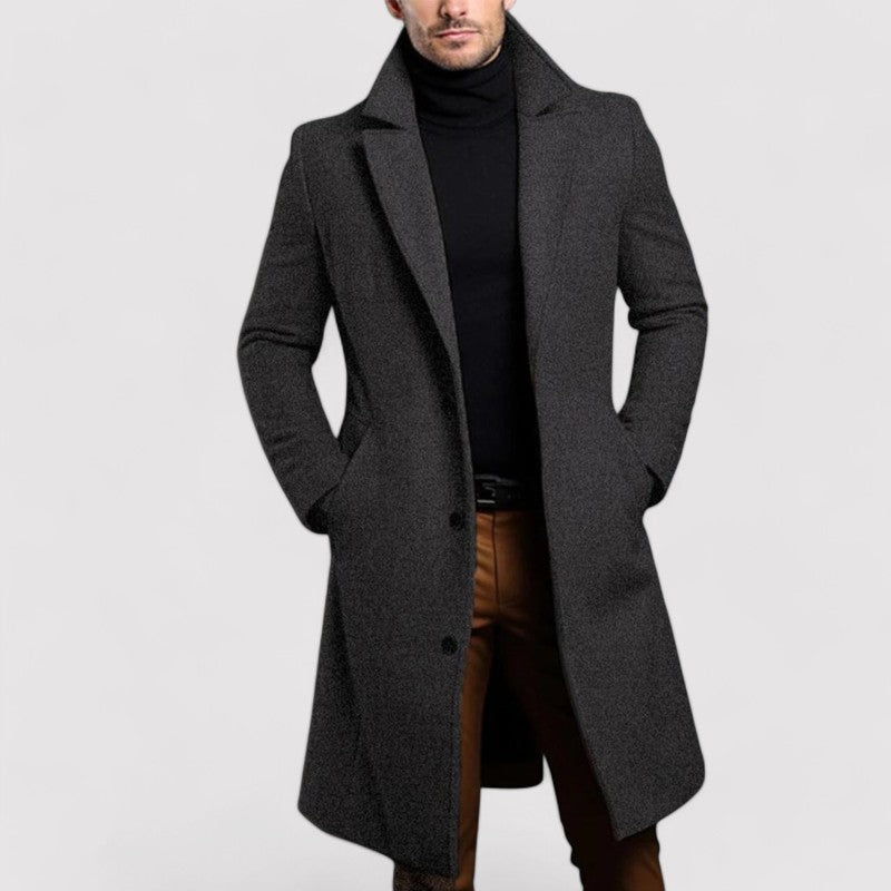 Laurent | Manteau d'hiver long en laine mérinos pour homme