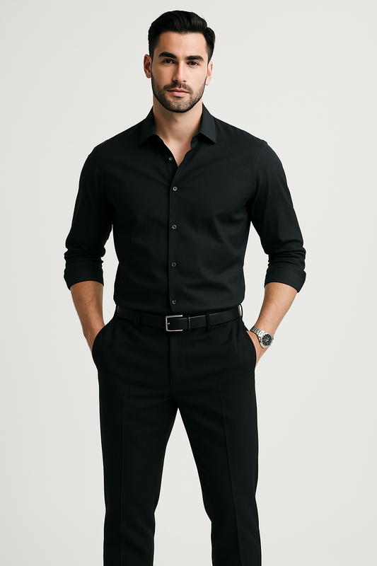 Chemise de businnes unie pour hommes