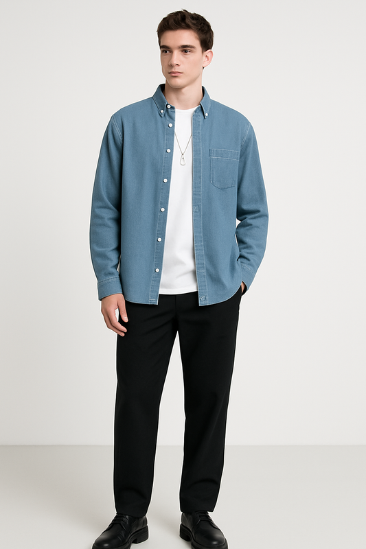 Chemise en jean décontractée pour hommes